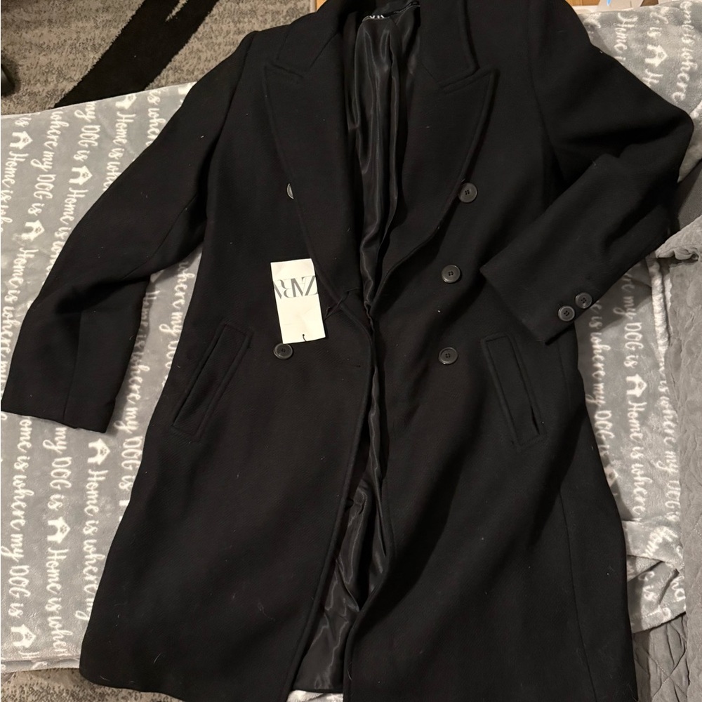 Black Double-Breasted Coat